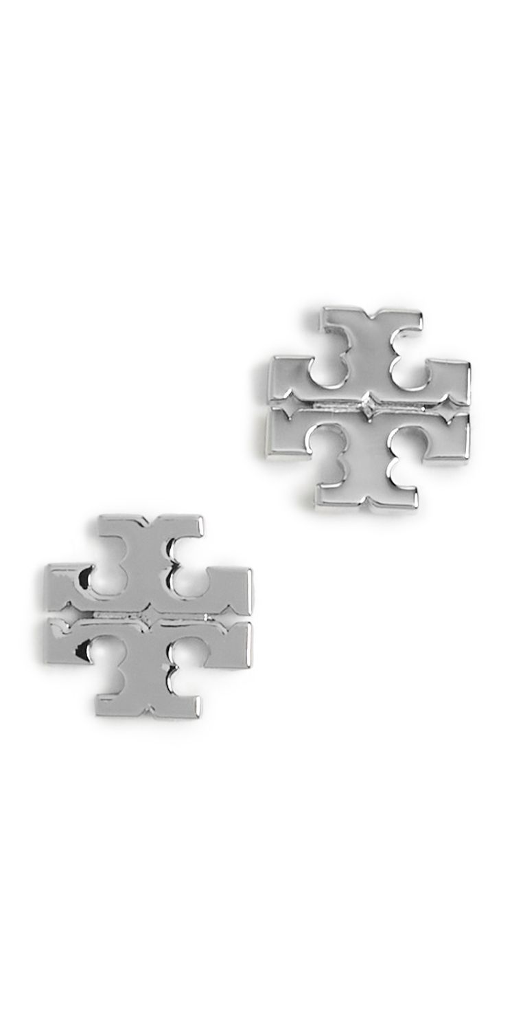 Tory Burch Small Icon Stud Earrings Tory Silver One Size