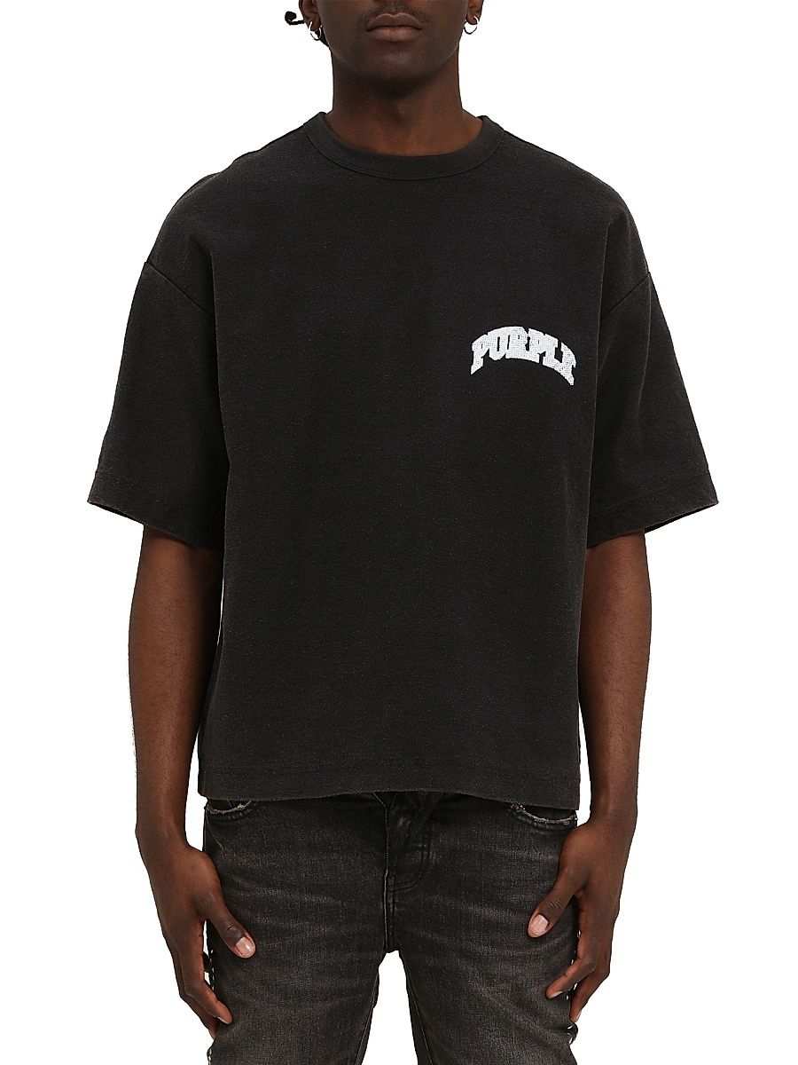 Men's Textured Jersey Oversized T-Shirt - Black - Size XXL