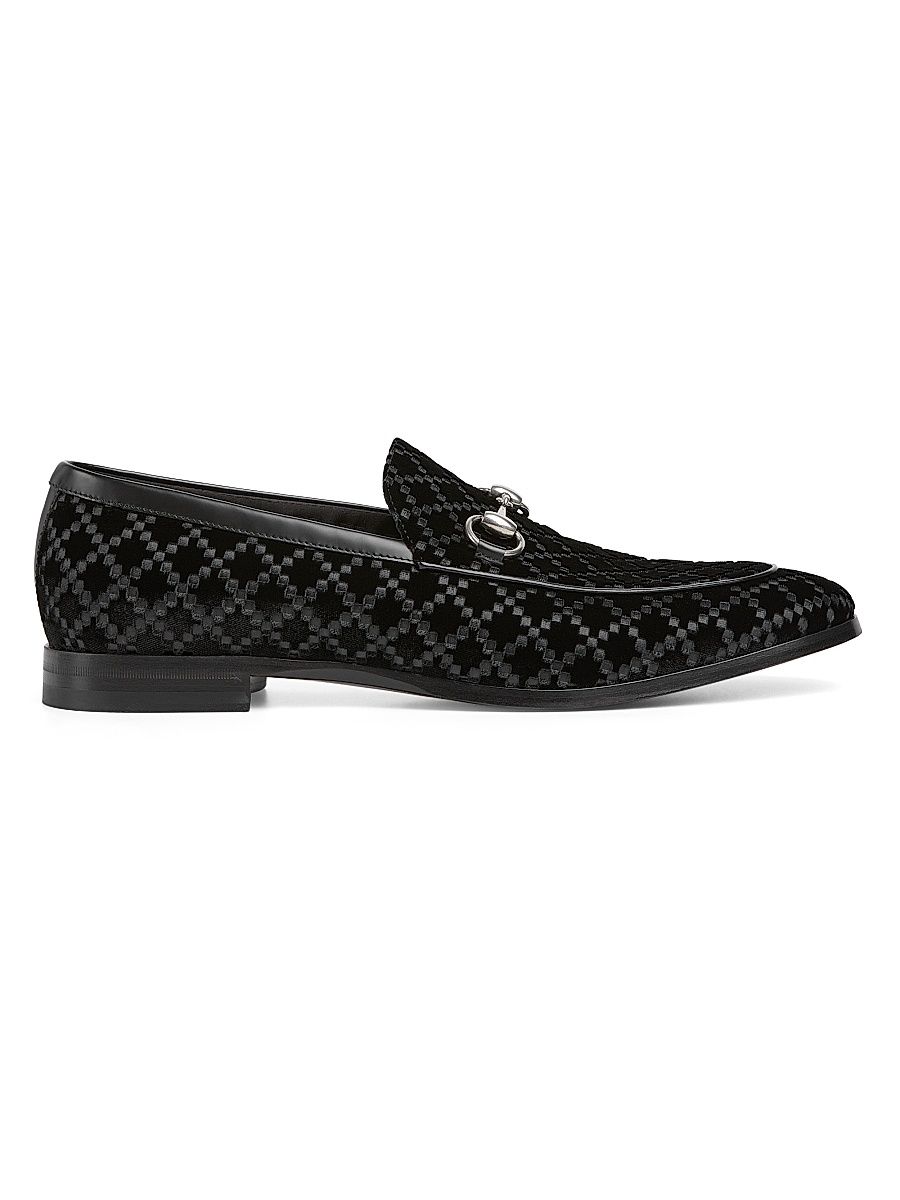 Men's Next Horsebit Velvet Loafers - Black - Size 7