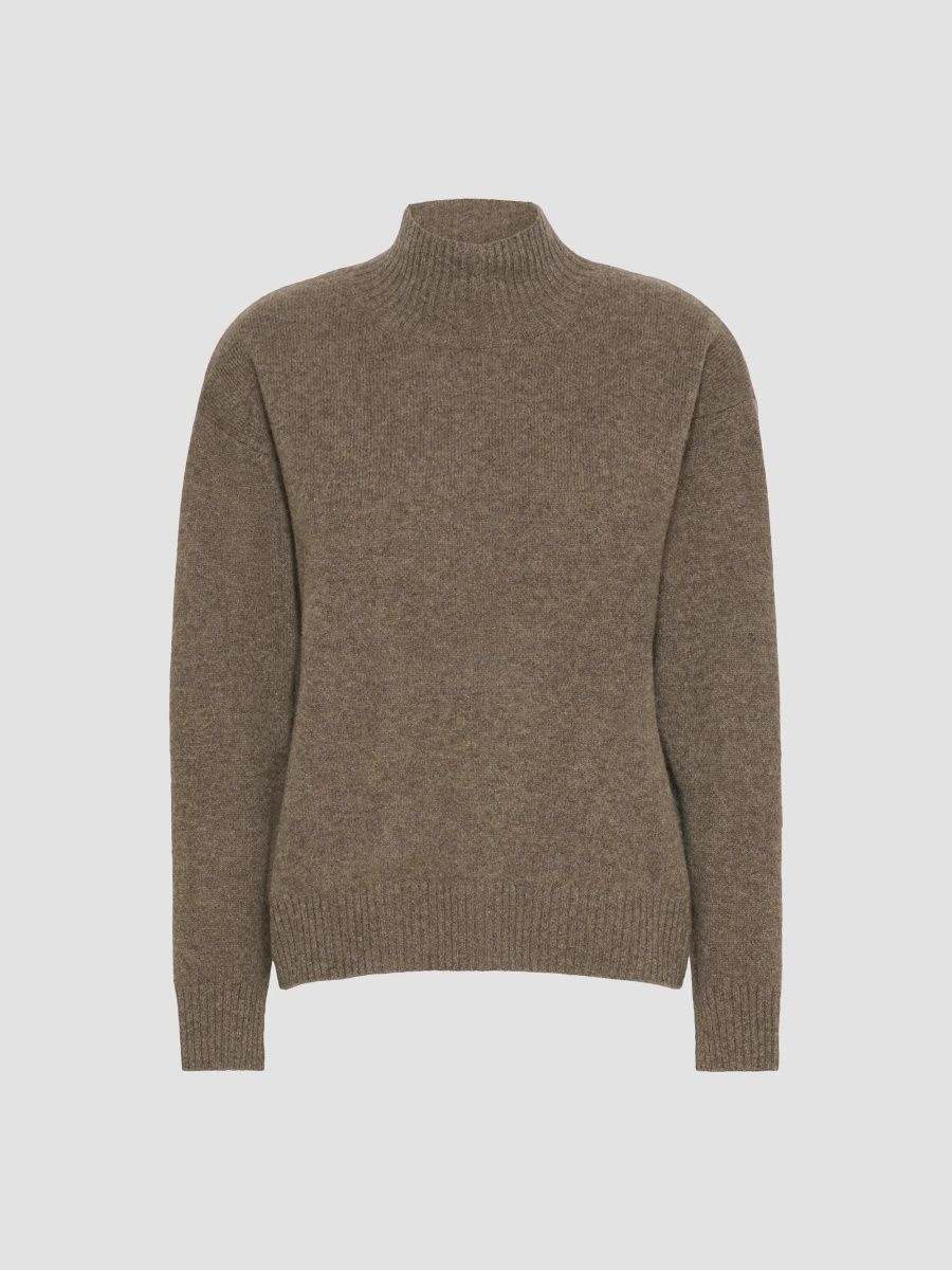 Max Mara Women's Yak Yarn Polo Neck Sweater - Beige - Size XL