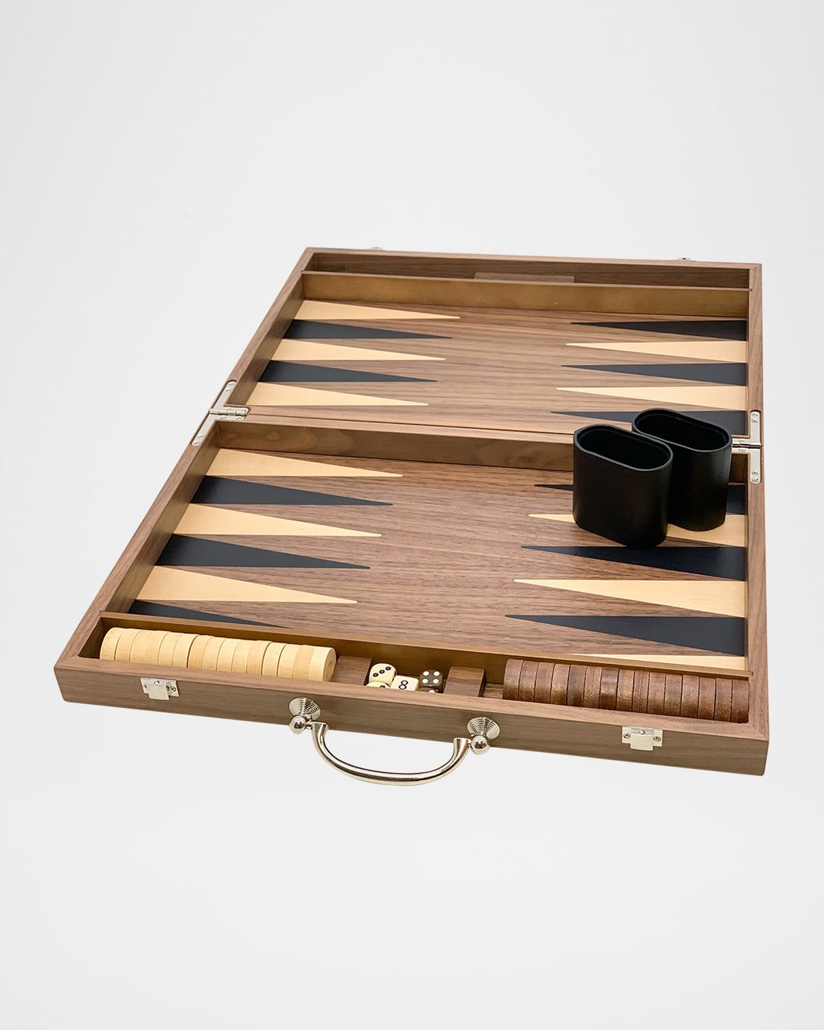 Inlaid Wood Backgammon Set