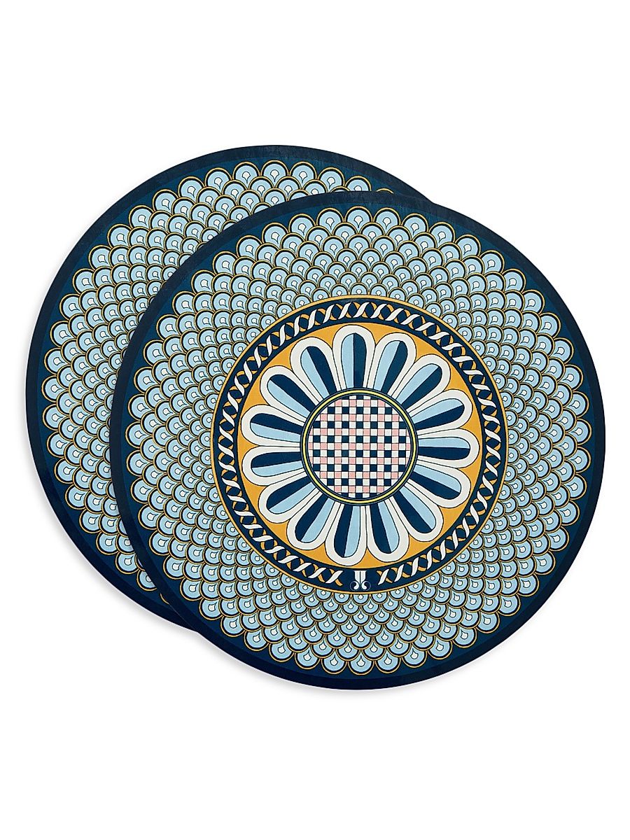 Disk Placemats Set of 2 - Napoli Midnight Blue
