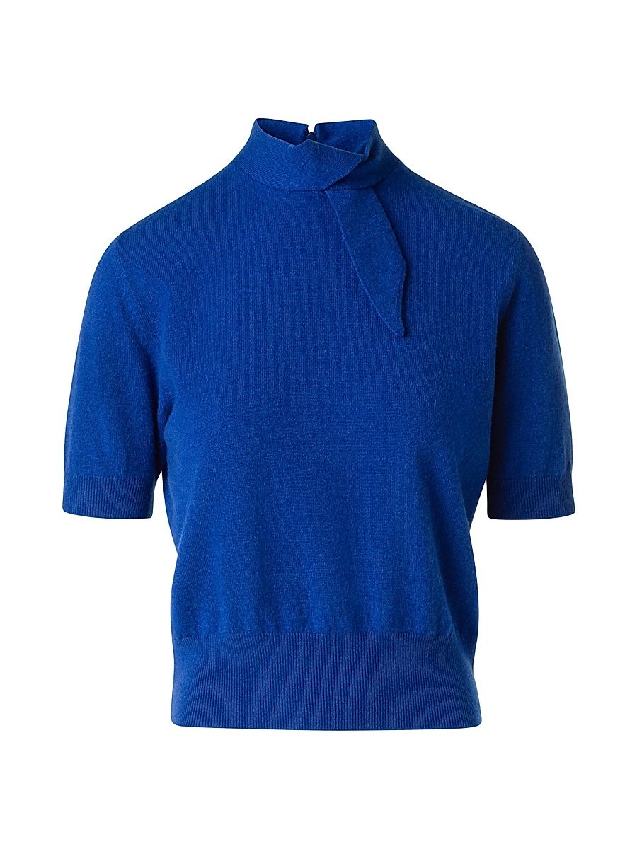 Women's Tot Cashmere Knotted Top - Royal Blue - Size 4