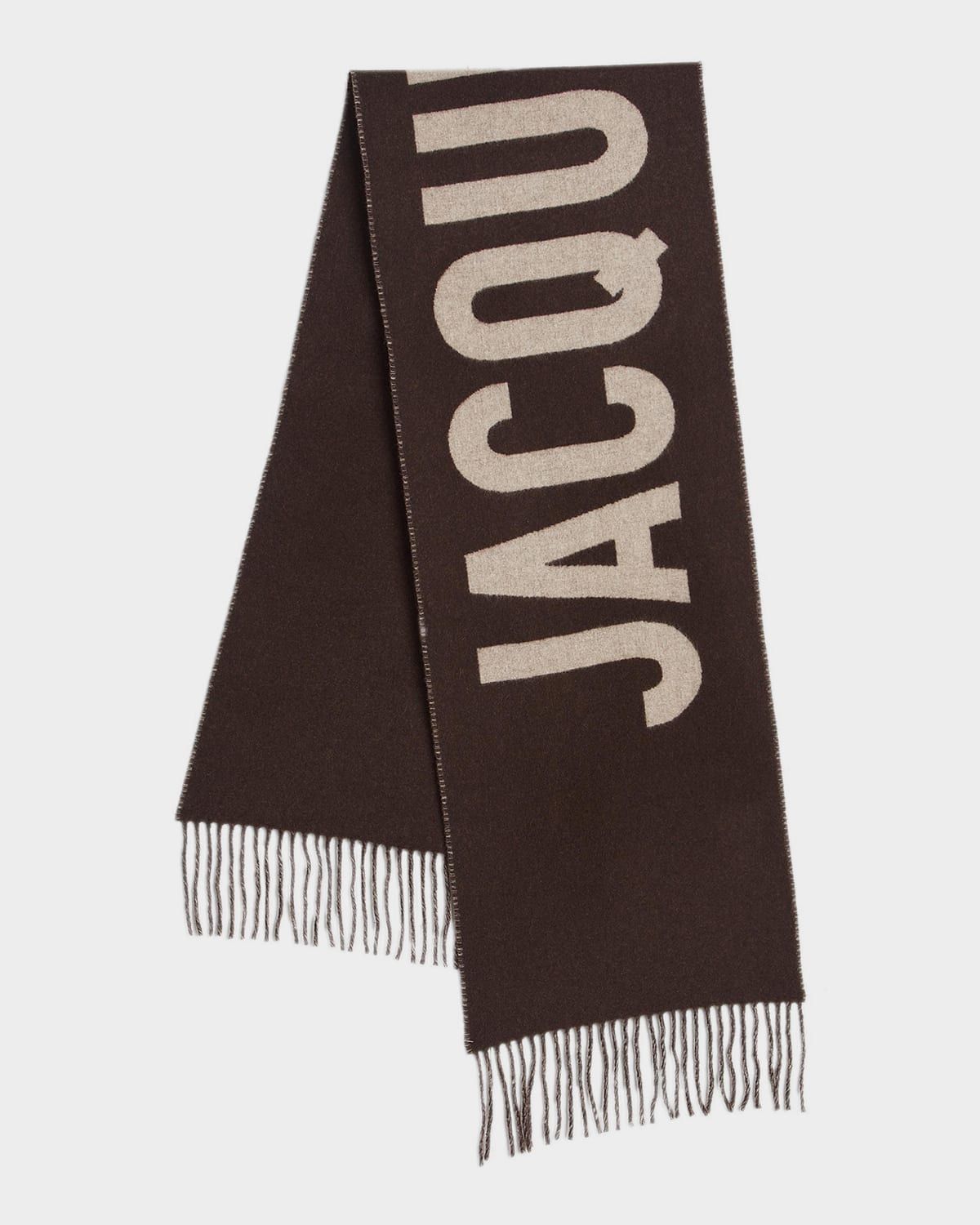 Jacquard Logo Wool Scarf