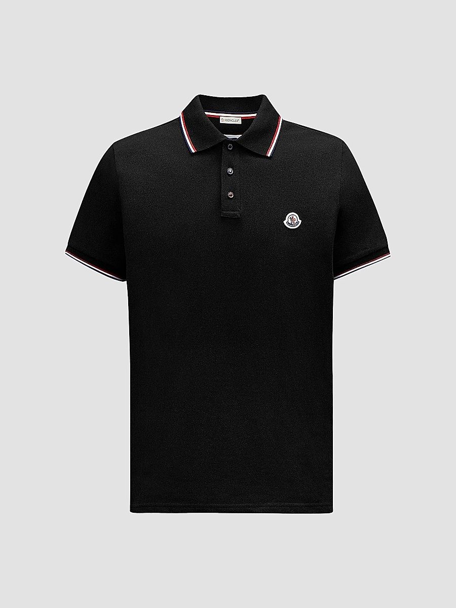 Moncler Men's Polo Shirt in Cotton Piquet - Black - Size XXXL