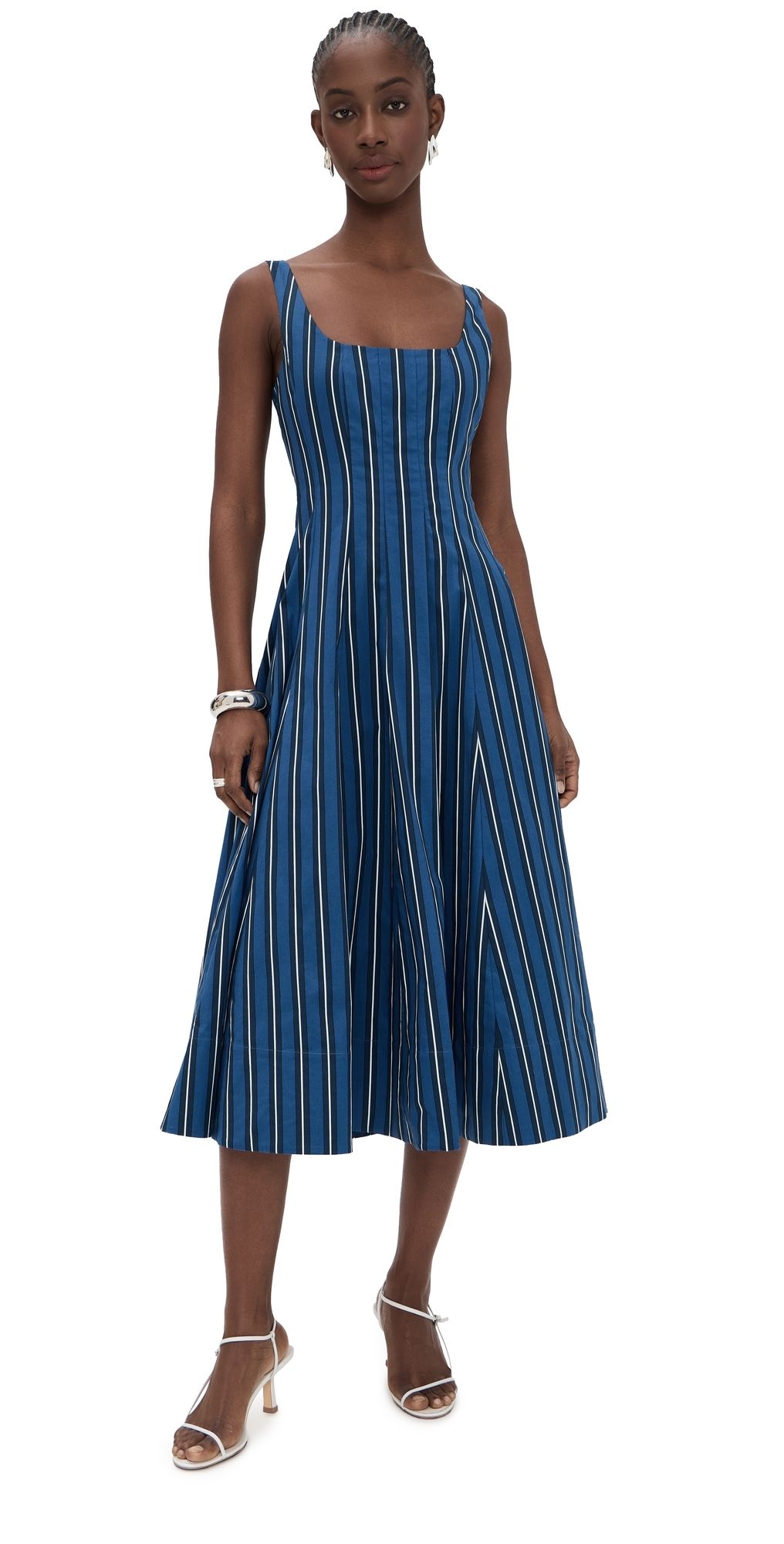 STAUD Wells Dress Echo Stripe 8