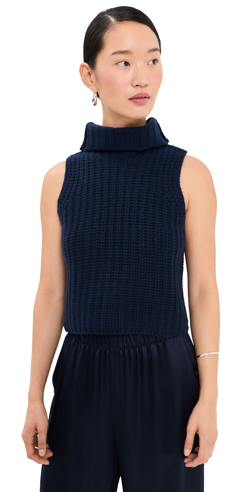 Sablyn Saige Cashmere Cropped Pullover Midnight Navy S