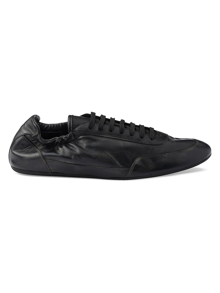 Men's Collapse Leather Sneakers - Black - Size 11.5