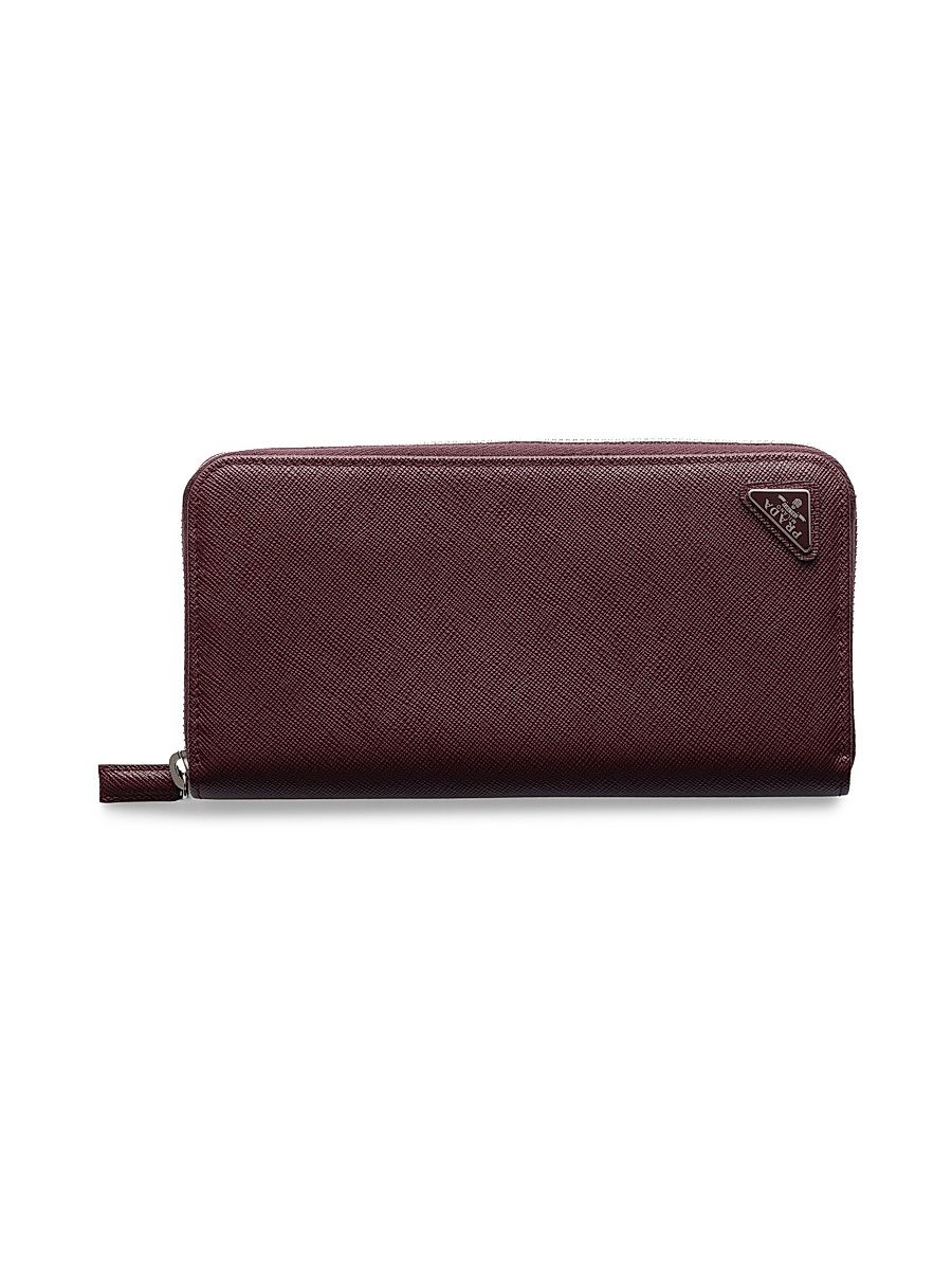 Men's Saffiano Wallet - Dark Red