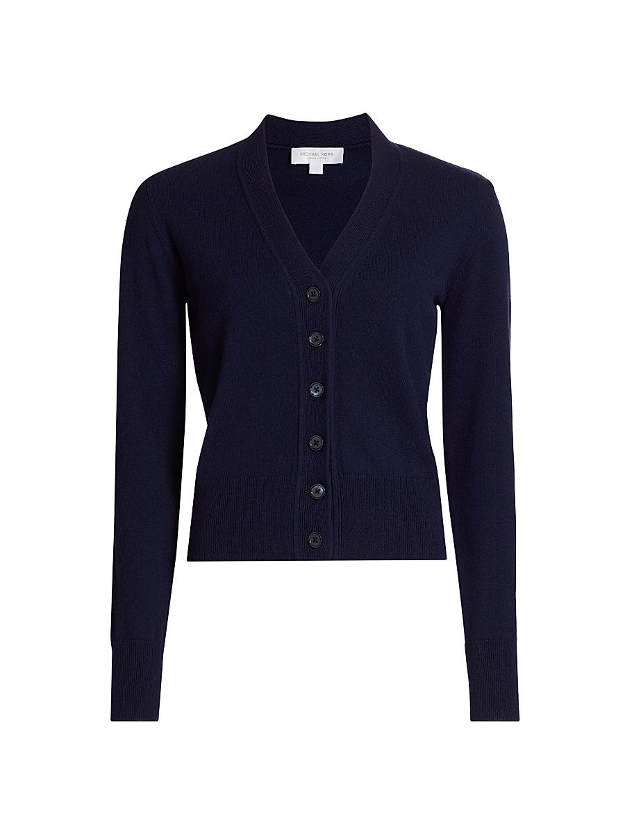 Women's Baby Cashmere V-Neck Cardigan - Maritime - Size Small