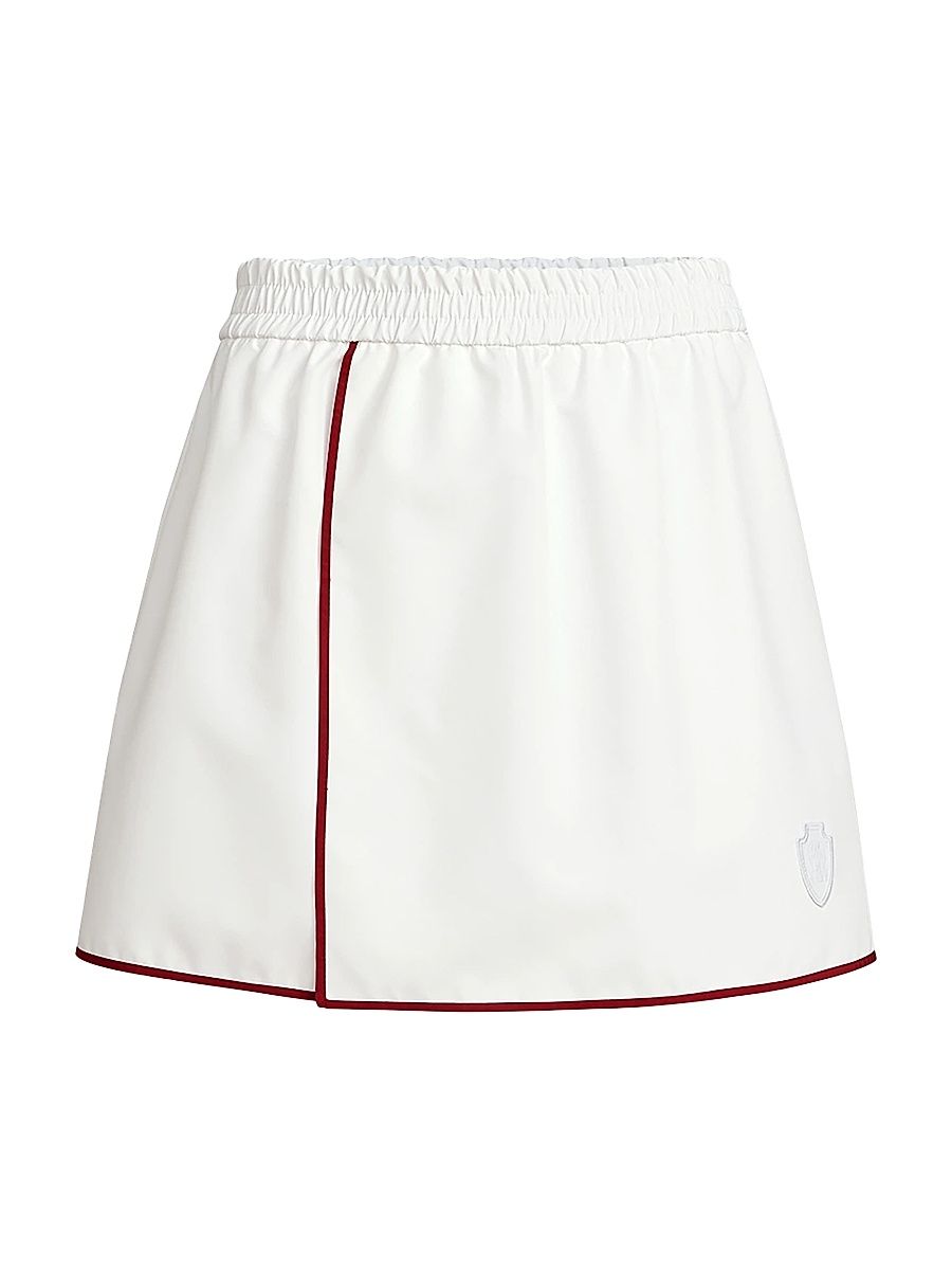 Women's Nylon Mini Skirt with Logo - White - Size 10