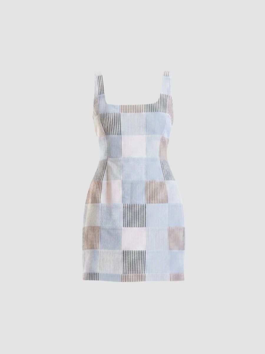 Cynthia Rowley Women's Millie Patchwork Seersucker Scoopneck Minidress - Multi - Size 10