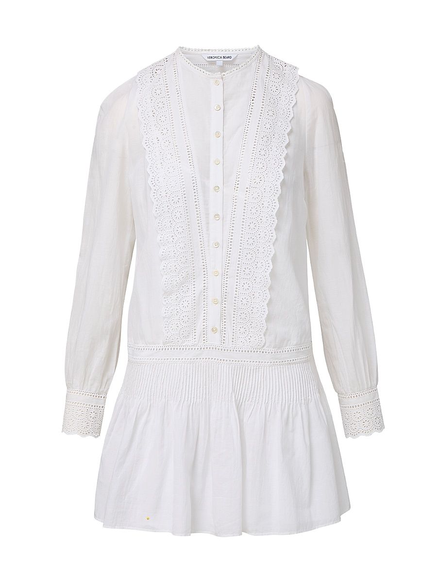 Women's Marguerite Cotton-Blend Minidress - White - Size 00