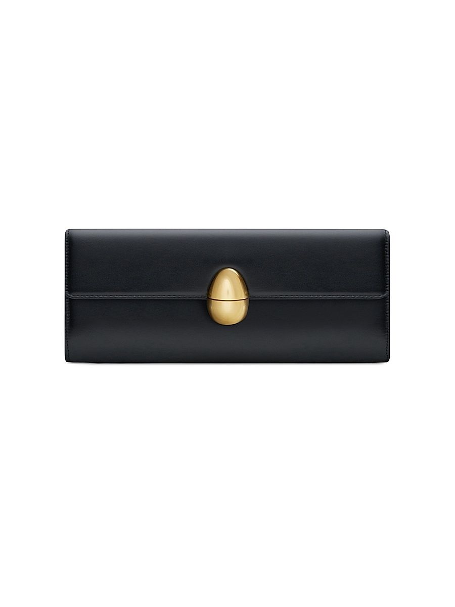 Women's Modern Evening Phoenix Leather Clutch - Cream