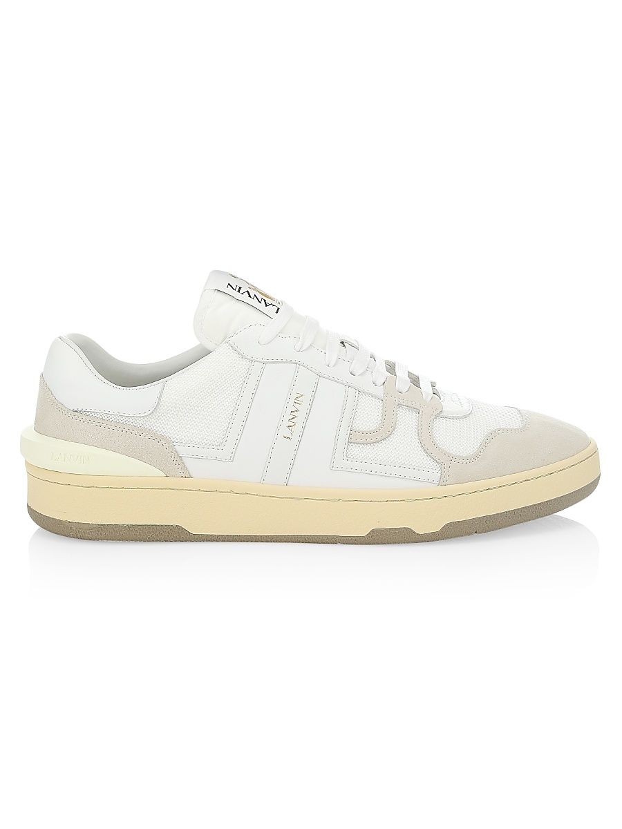 Men's Clay Low-Top Tennis Sneakers - White - Size 8