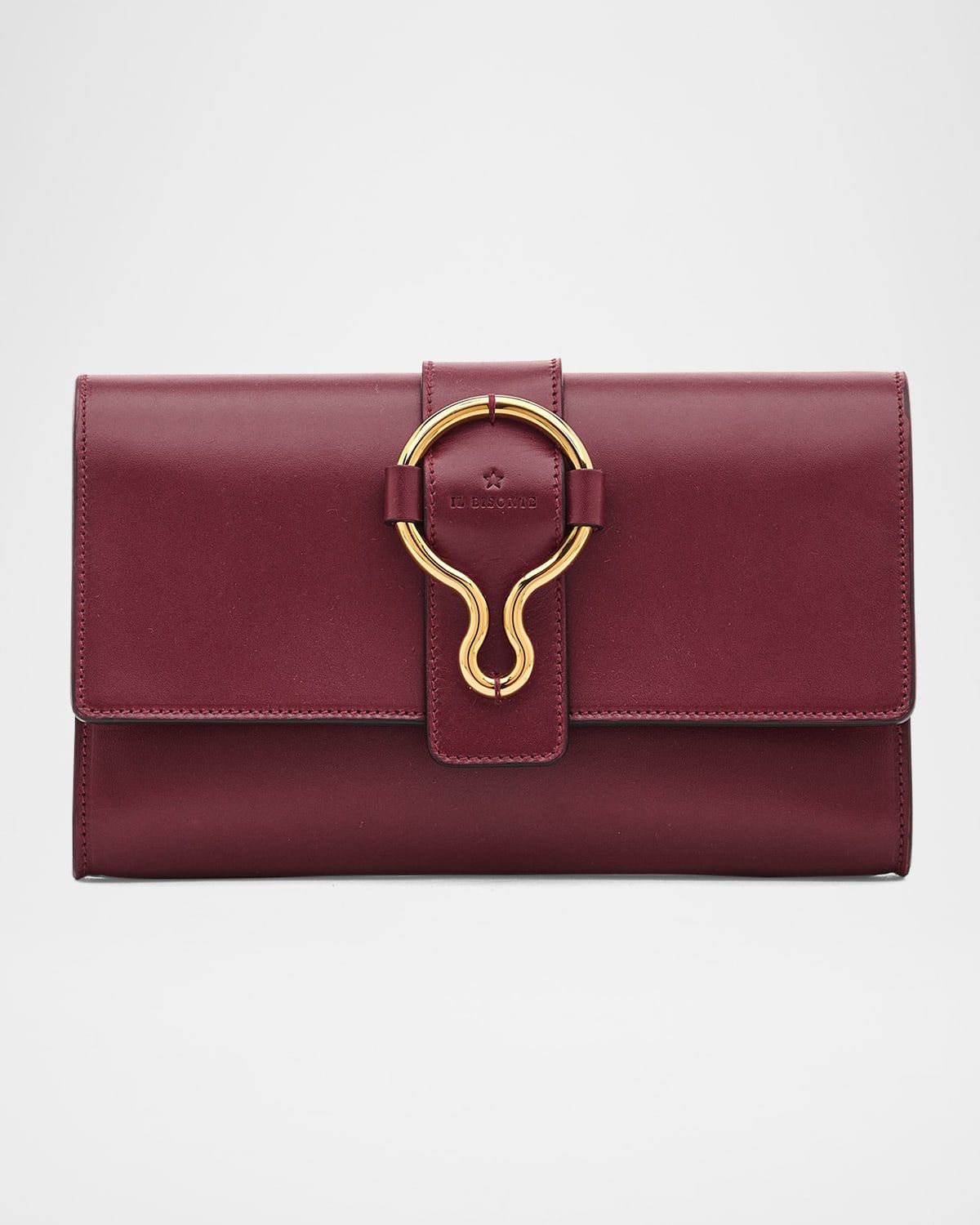 Consuelo Leather Flap Clutch Bag