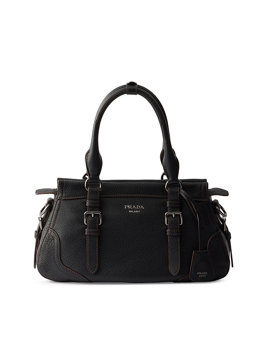 Women's Large Leather Tote Bag - Black