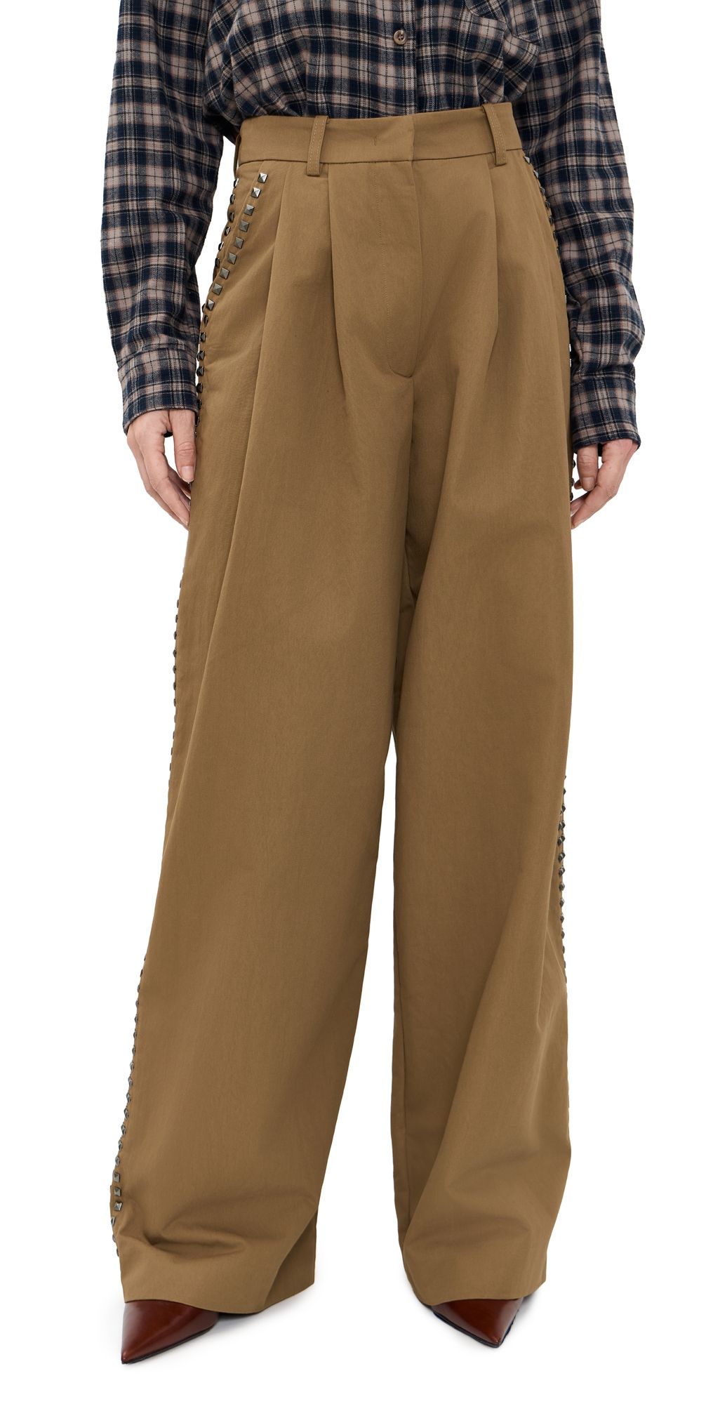 ESSENTIEL ANTWERP Korrupt Studded Pants Camel Club 38