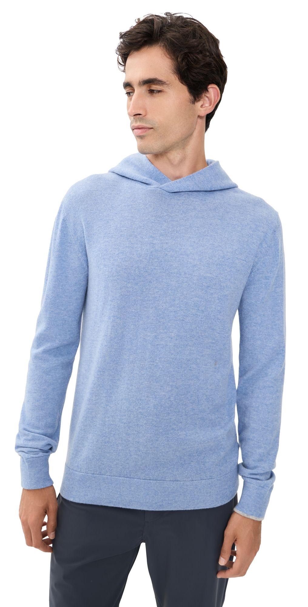 Greyson Koko Cashmere Blend Hoodie Sweater Wolf Blue M