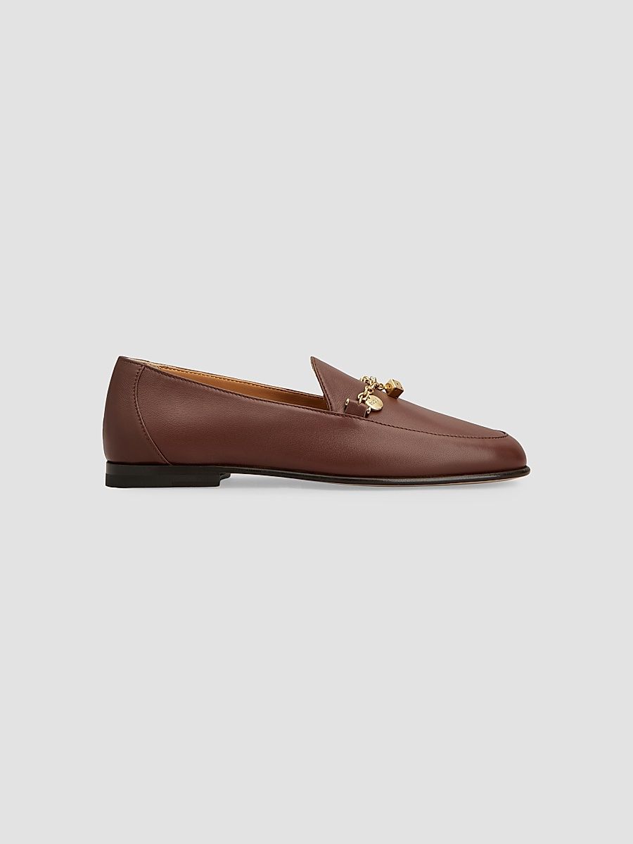 Women's Charm Leather Loafers - Mogano - Size 5