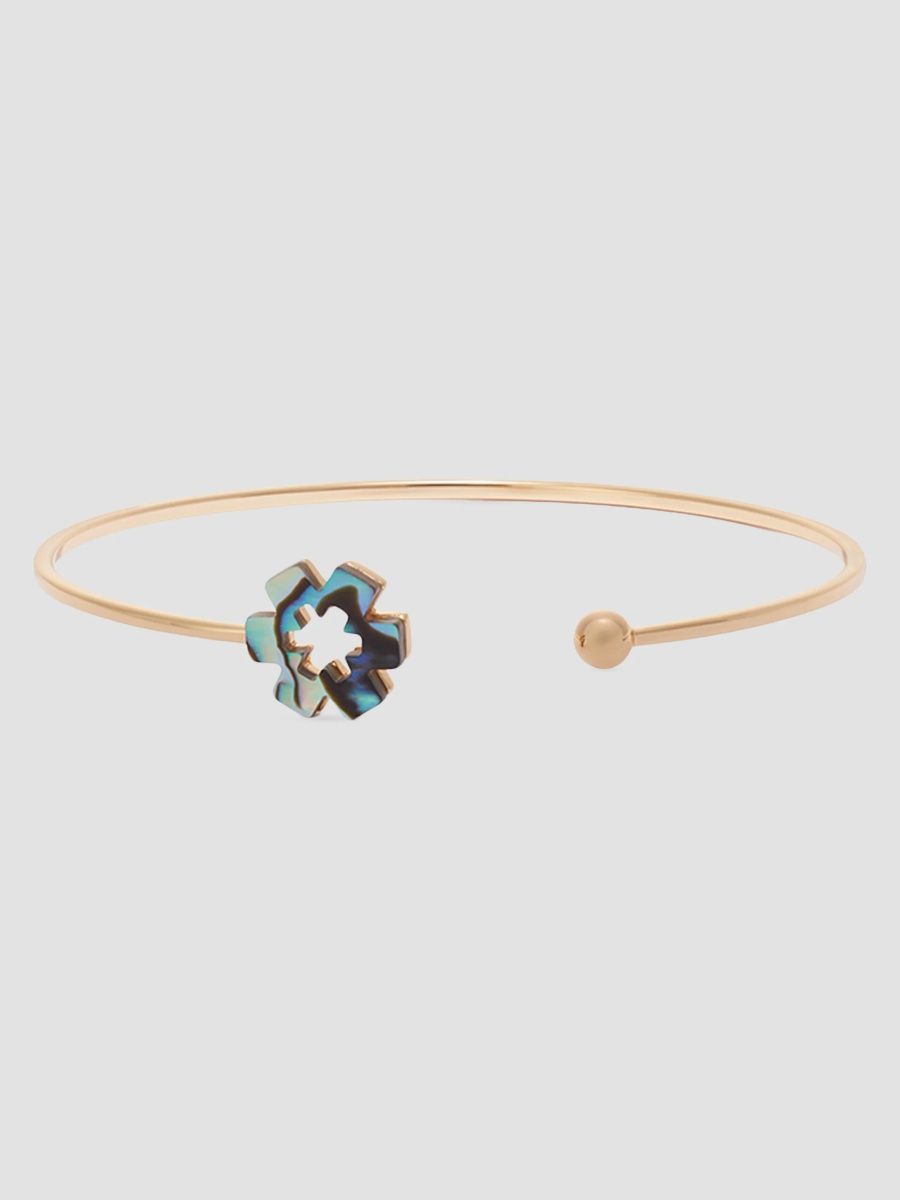 Tory Burch Women's Forget Me Not 18K-Gold-Plated & Abalone Cuff - Tory Gold Abalone