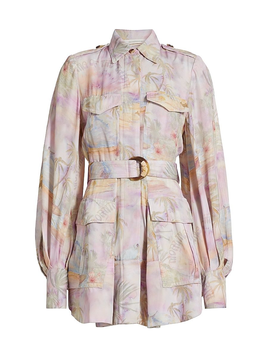 Women's Dawning Cargo Printed Minidress - Amethyst Morning - Size 6