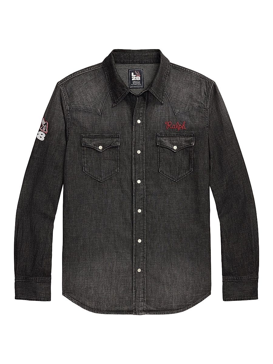 Men's Graphic Denim Shirt - Venthon Wash - Size XXL