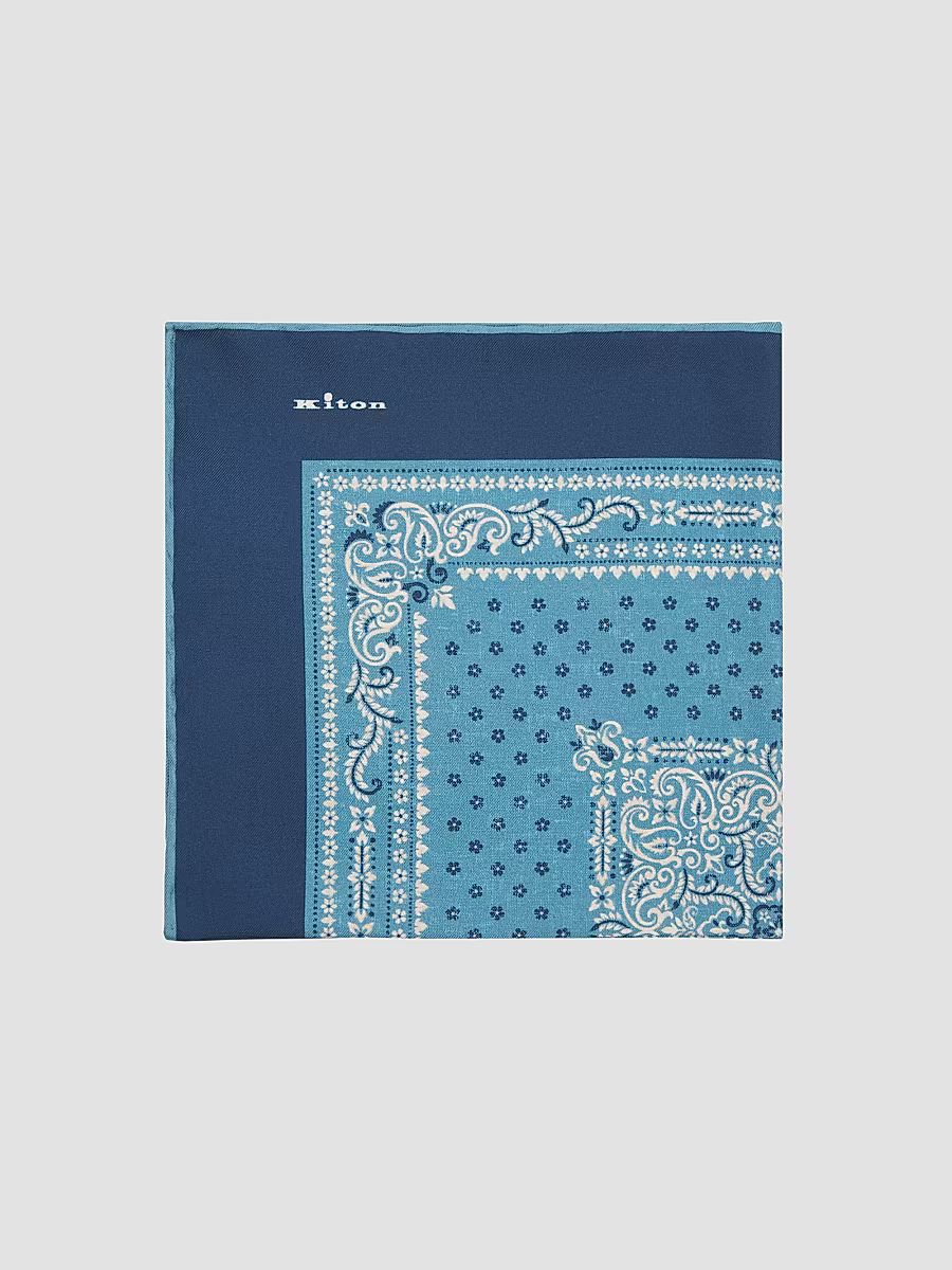 Men's Silk Pocket Square - Blue