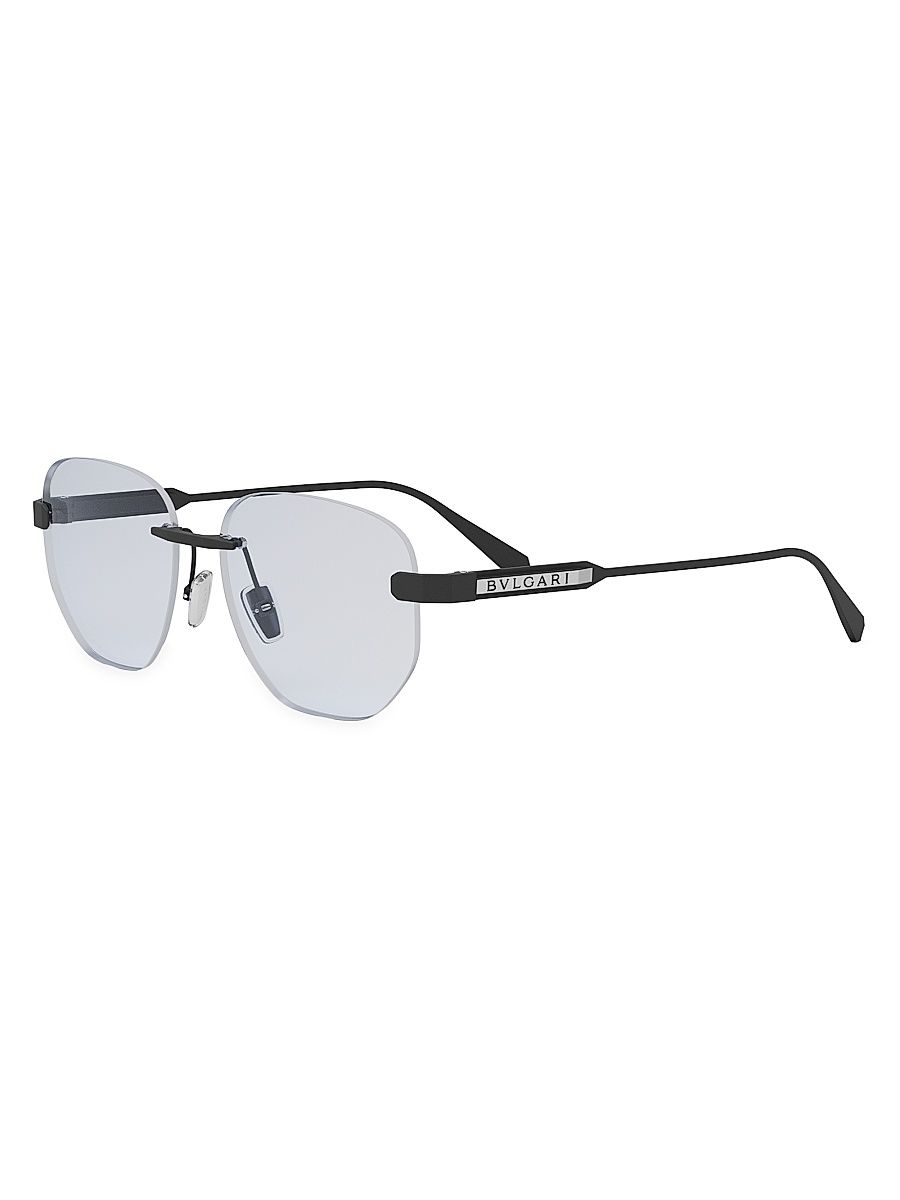 Men's Octo Finissimo Geometric Eyeglasses - Black Grey