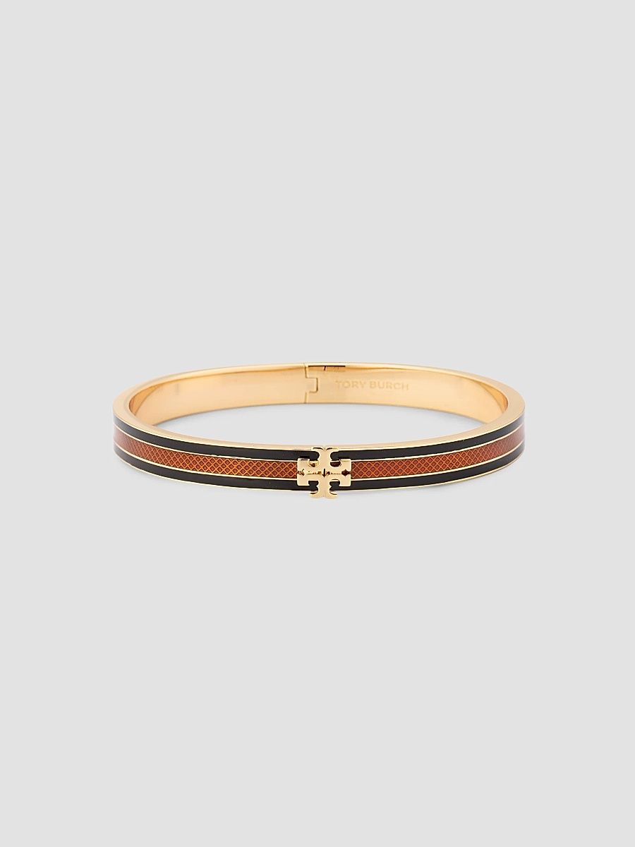 Women's Icon 18K-Gold-Plated & Enamel Bangle - Gold Black Brown