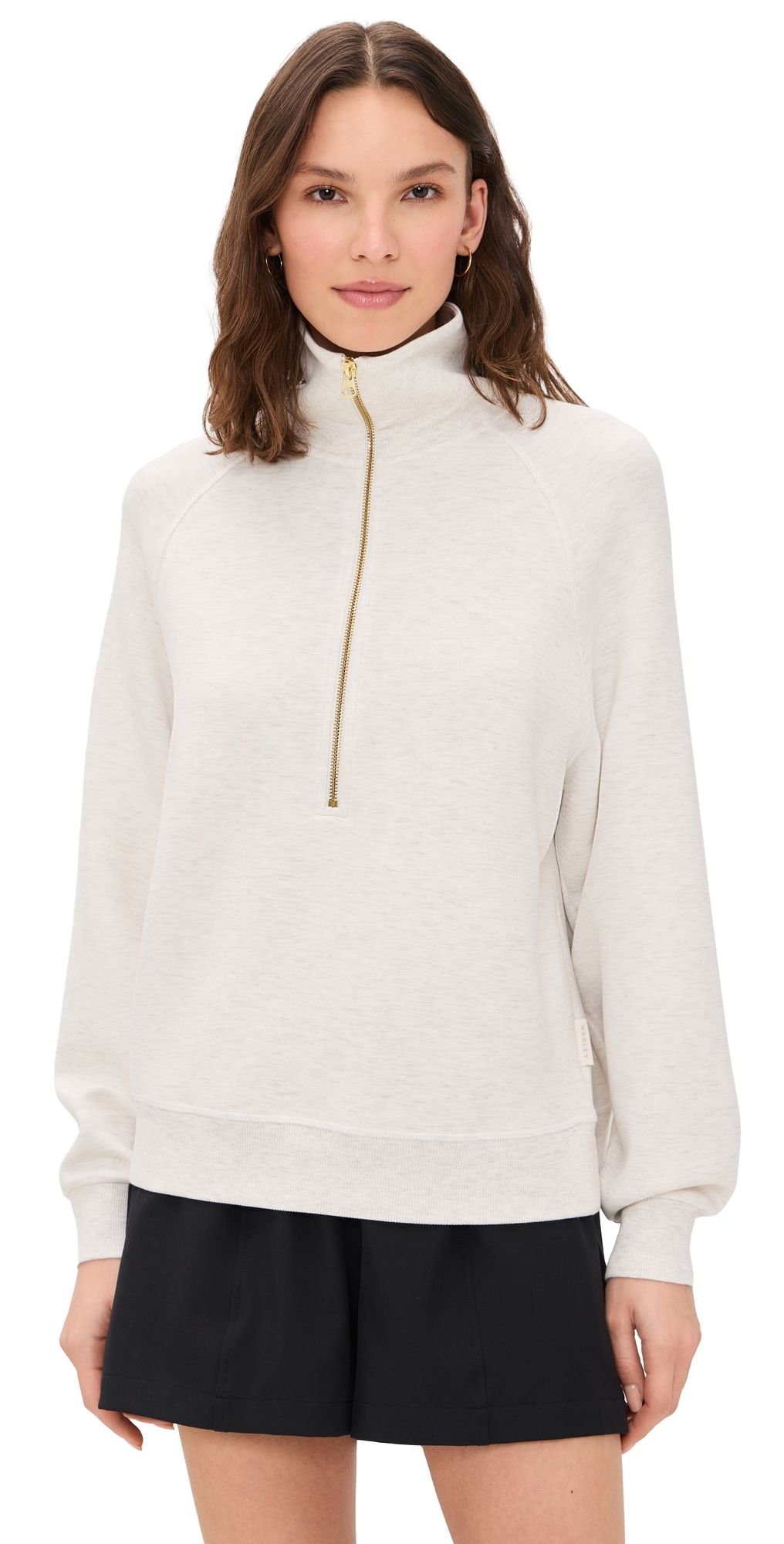 Varley Selene Half Zip Marl Pullover Ivory Marl S
