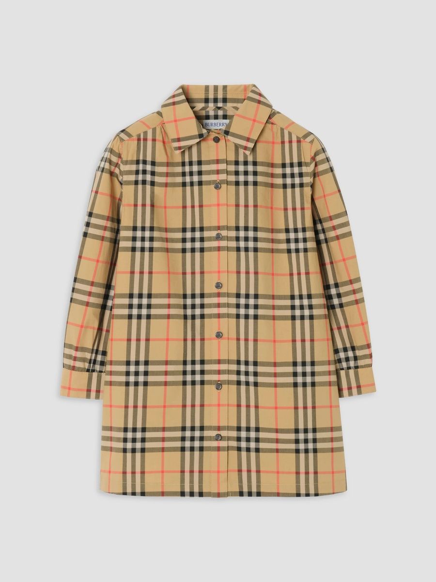 Burberry Girl's Little Girl's & Girl's Check Cotton Shirtdress - Archive Beige - Size 8