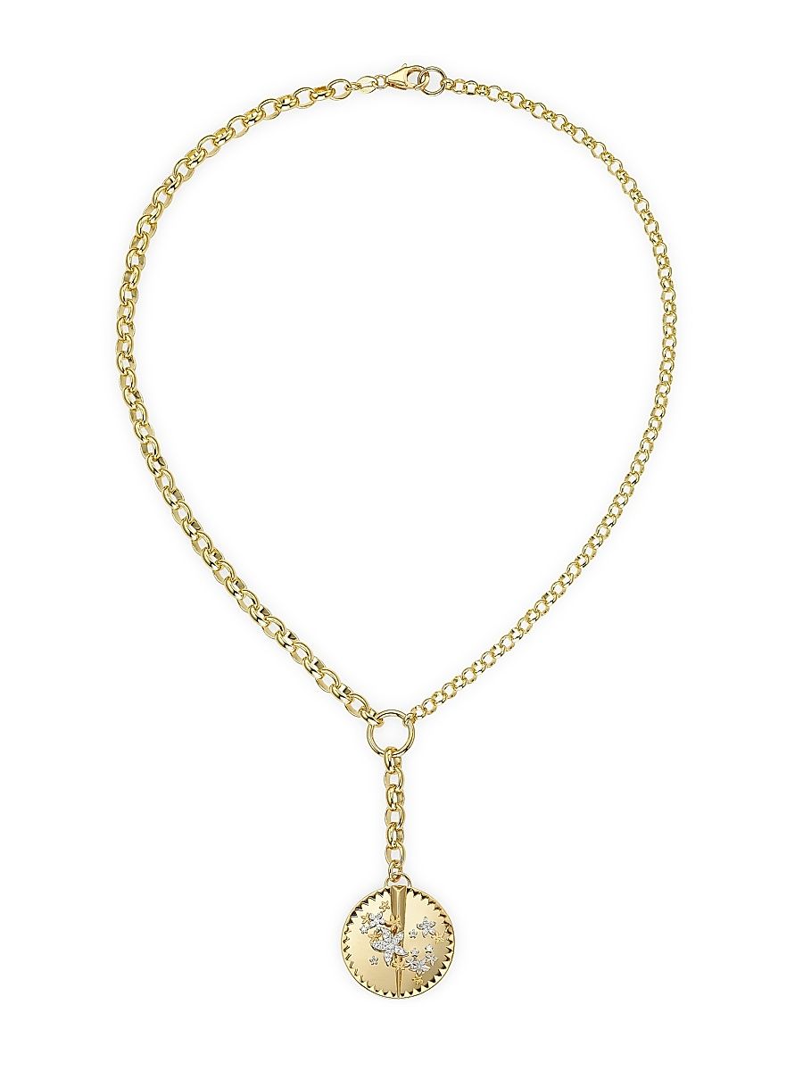 Women's Resilience Blossoms 18K Yellow & White Gold & 0.01 TCW Diamond Heavy Mixed Belcher Chain Necklace - Yellow Gold