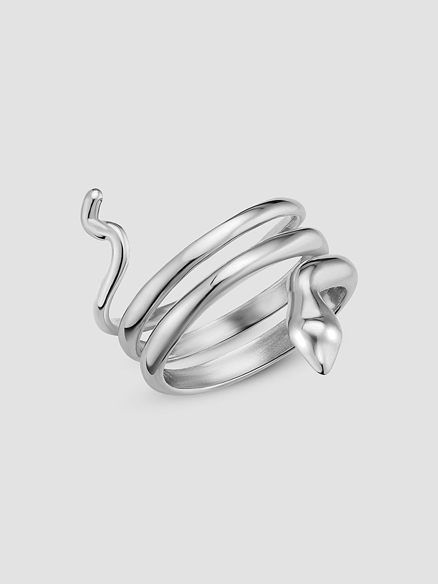 Women's Snake Wrap Ring in Sterling Silver - Silver - Size 9