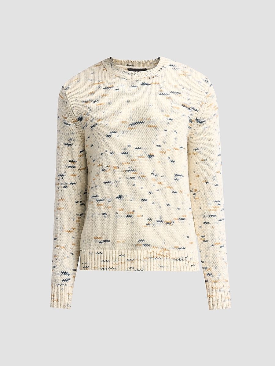 Men's Super Space-Dye Merino Wool Crewneck Sweater - Bone - Size Large