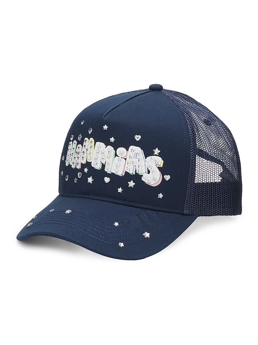 Men's Flower Trip Trucker Hat - Steel Blue