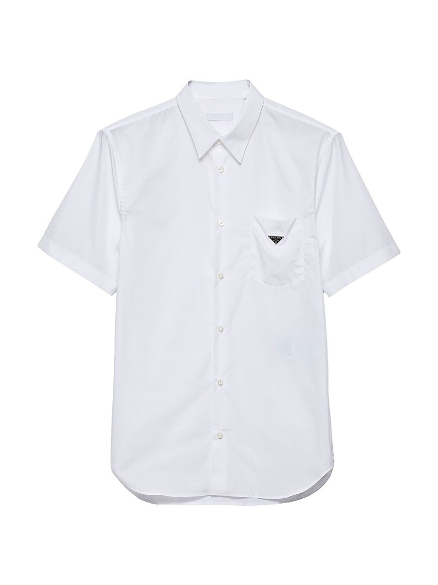 Men's Short-Sleeve Cotton Shirt - White - Size XXL