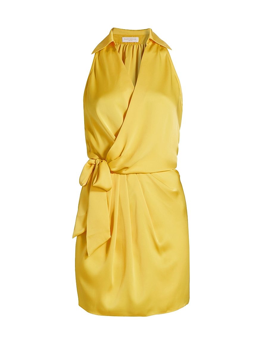 Women's Nettie V-Neck Minidress - Bright Lemon - Size Large