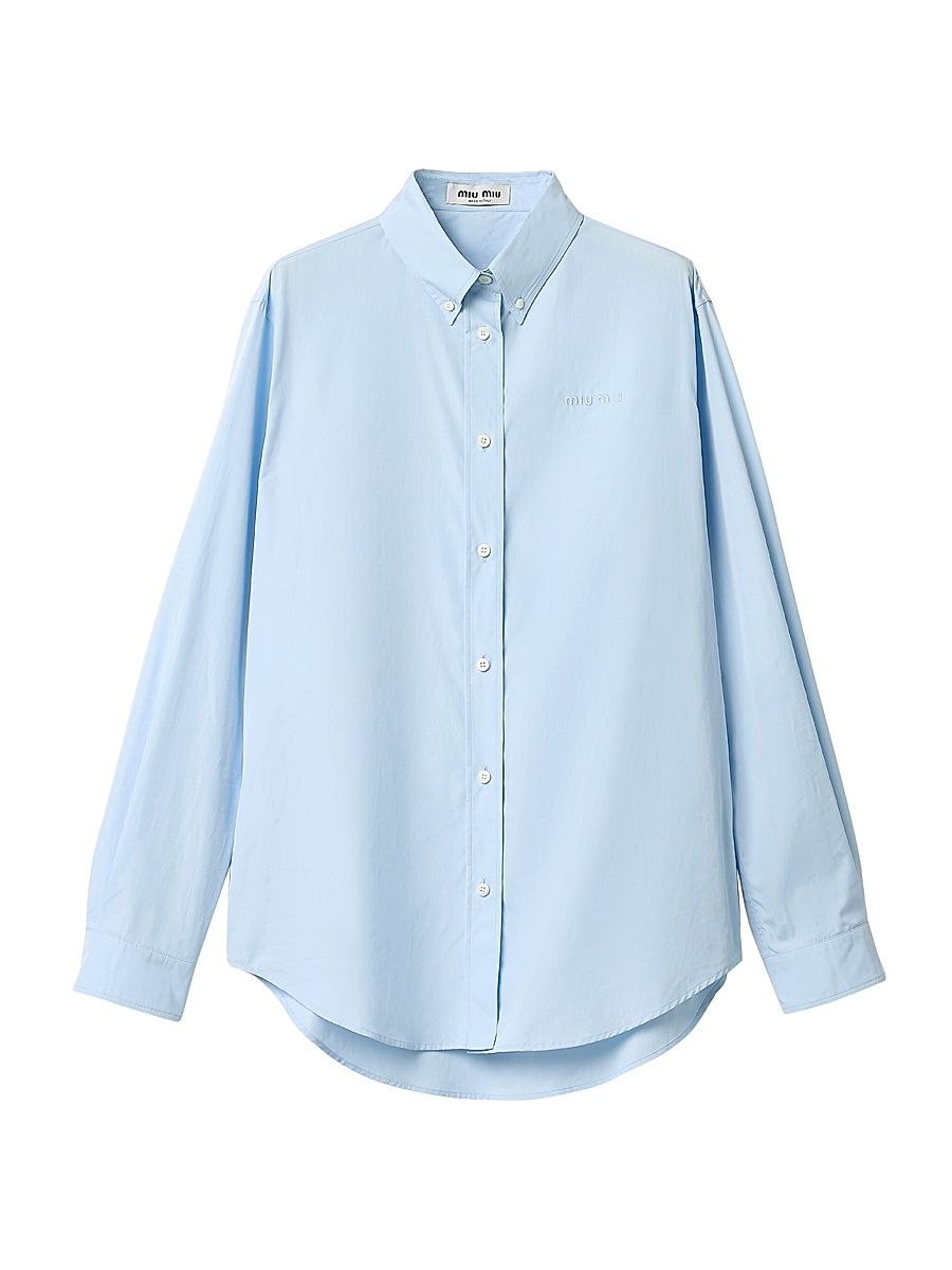 Women's Poplin Shirt - Blue - Size 6