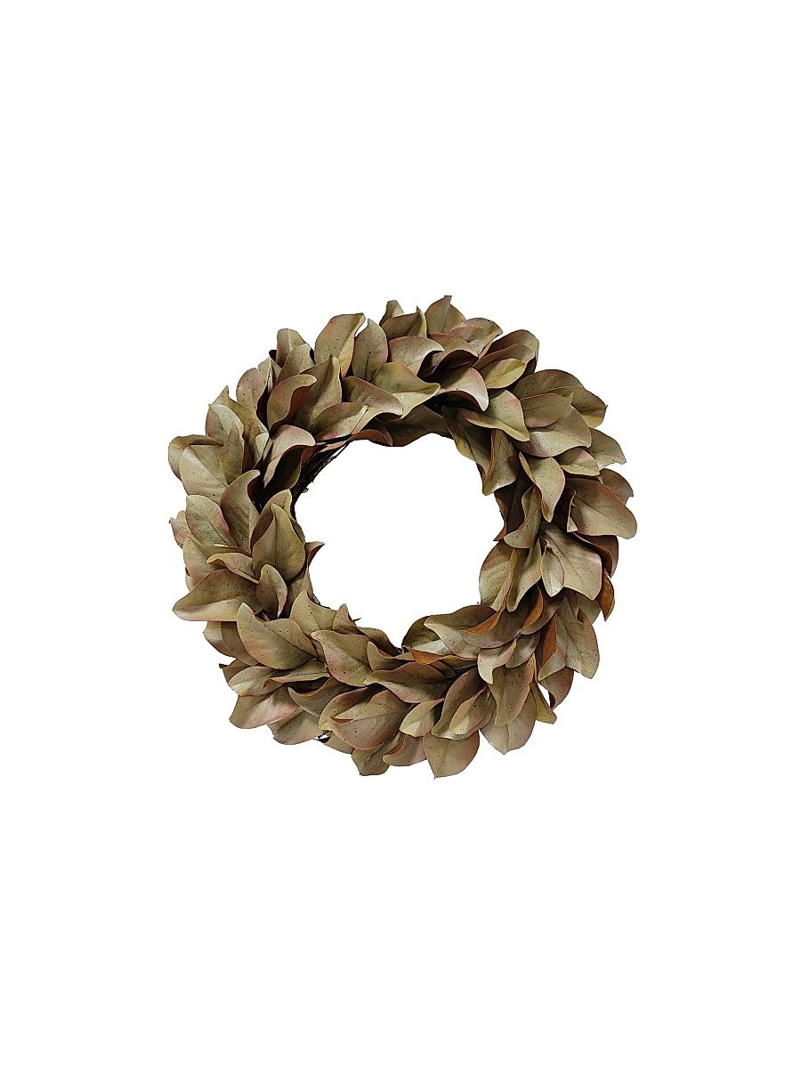 Artificial Dry Magnolia Leaf Wreath