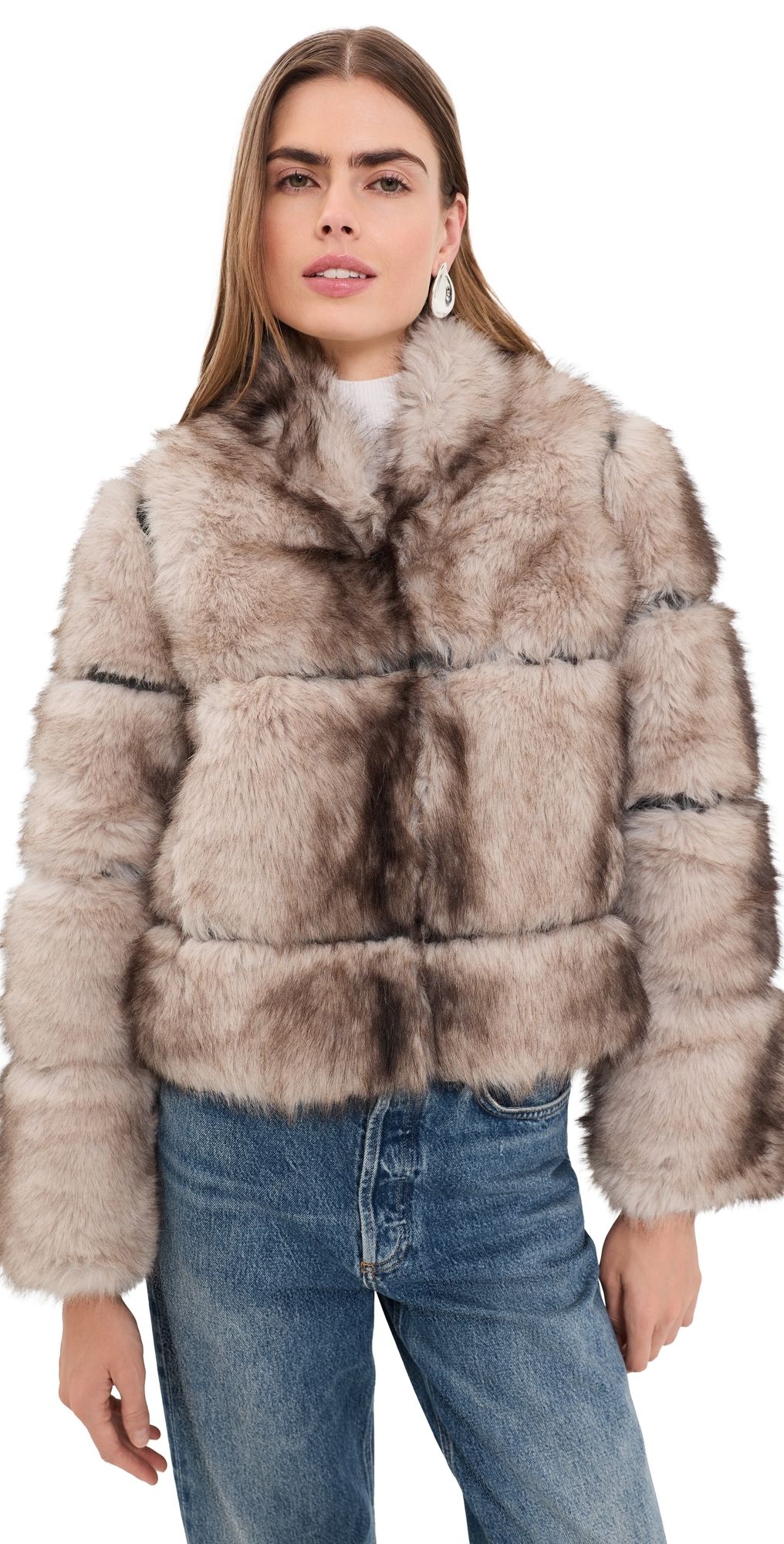 Apparis Sai Faux Mink Coat Grey Mink XL