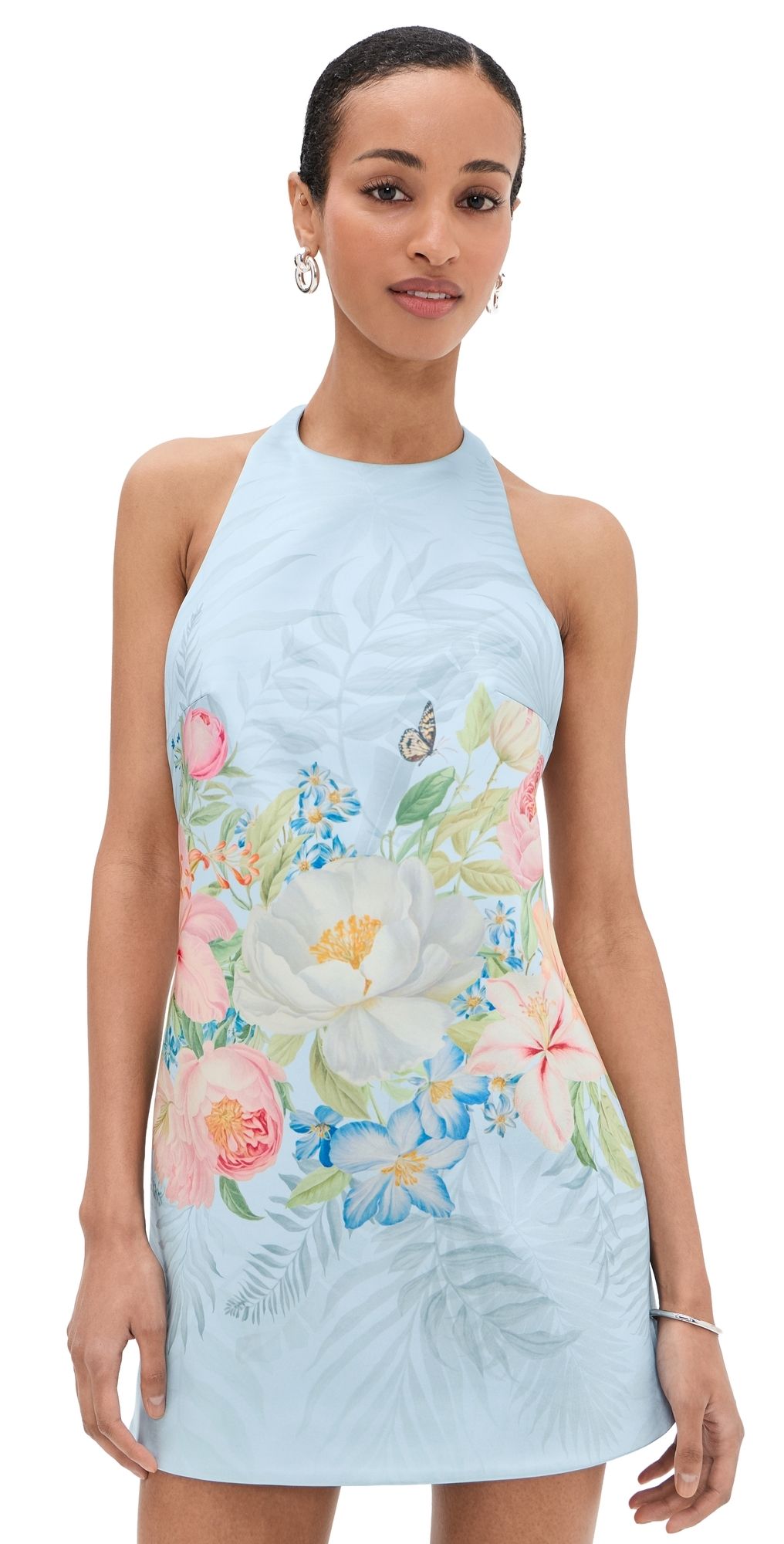 Retrofête Drexley Mini Dress Bleu Fleur Tropicale M