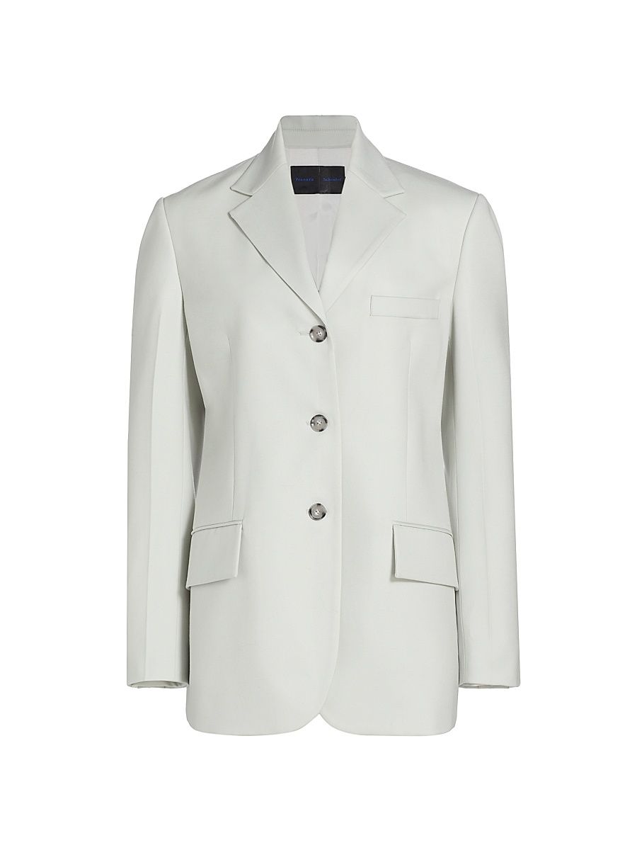 Women's Archer Wool Twill Blazer - Smoke - Size 12