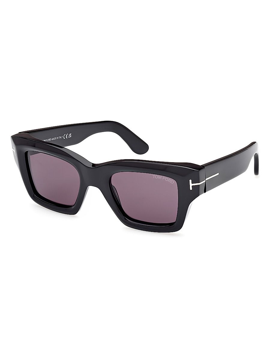 Men's Ilias 50MM Square Sunglasses - Black Dark Purple