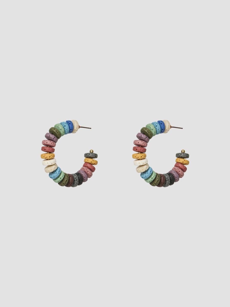 Lele Sadoughi Women's Gilded Frontier Diana Beaded Hoop Earrings - Prairie Spectrum