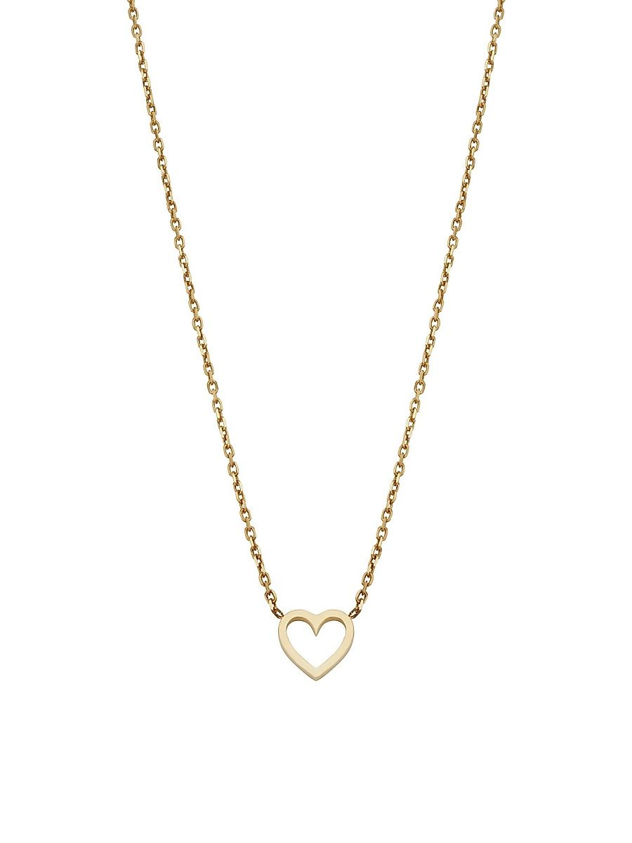 Women's 14K Yellow Gold Open Your Heart Pendant Necklace - Yellow Gold