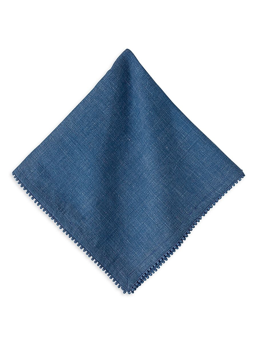 Berry Trim Cotton-Linen Napkin - Navy