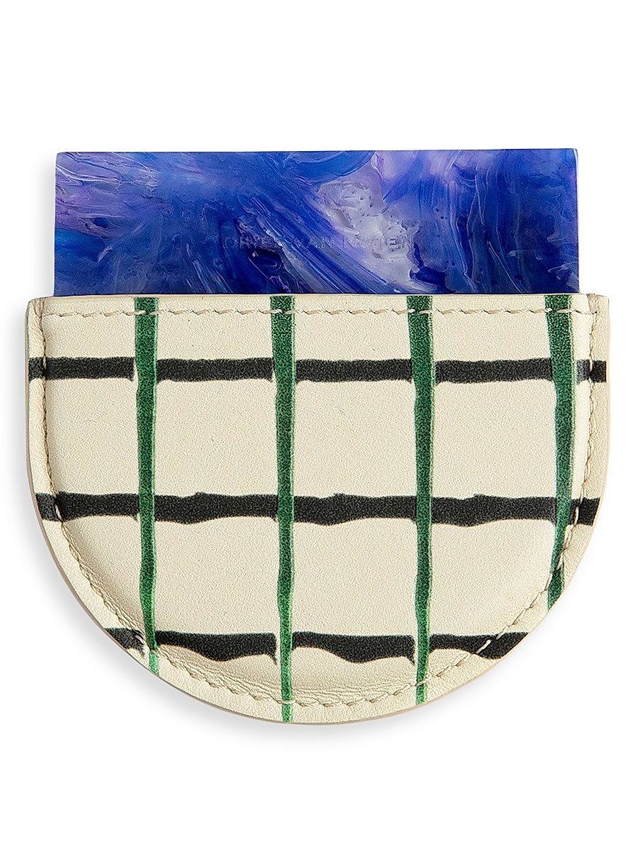 Women's Half-Moon Mirror & Leather Case