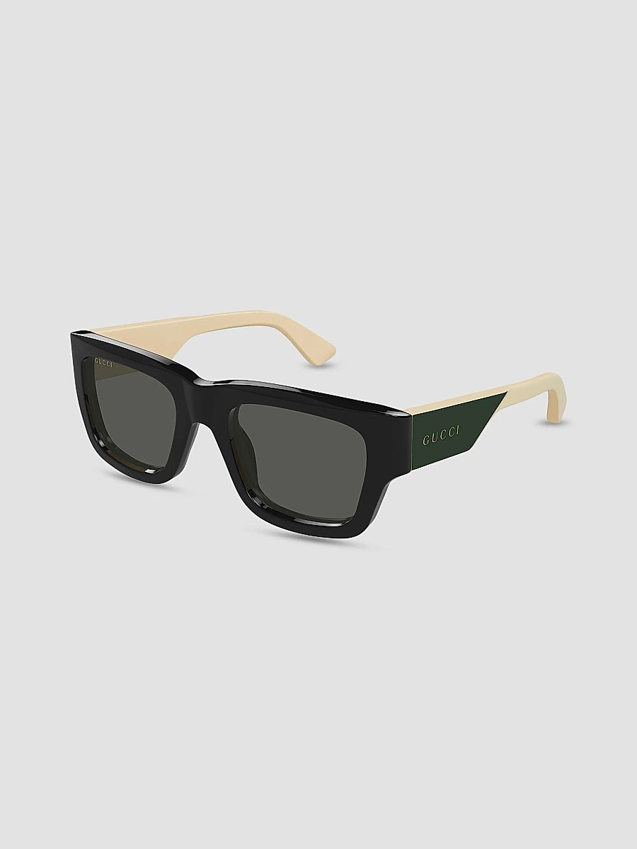 Gucci Men's Oblique 52MM Square Sunglasses - Grey Black Multi