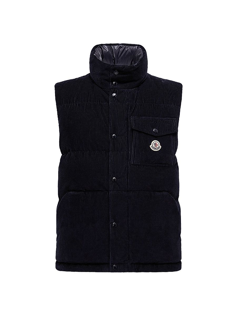 Men's Agen Puffer Vest in Corduroy - Navy Blue - Size XXXXL